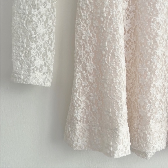 NWOT Free People Petra Mini Dress Lace Long Sleeve Mini Dress Ivory - Picture 7 of 12